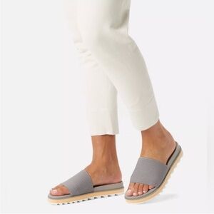 Sorel Roaming Easy Light Gray Slide Sandals Womens Size 11
